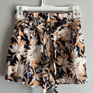 Forever21 Floral Front Tie Shorts